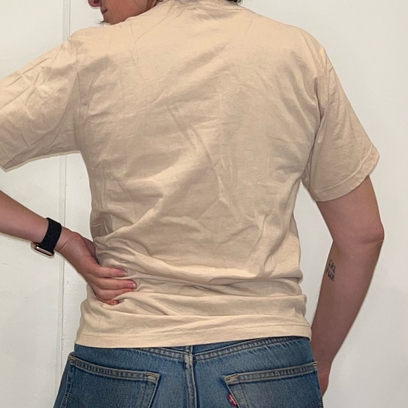 Plain vintage beige cotton T - Picture 3 of 5